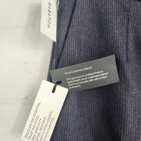 Babaton Conan Atelier Career Wool Cashmere Blend Pants Mini Stripe Navy/Gray 0 - Picture 8 of 12